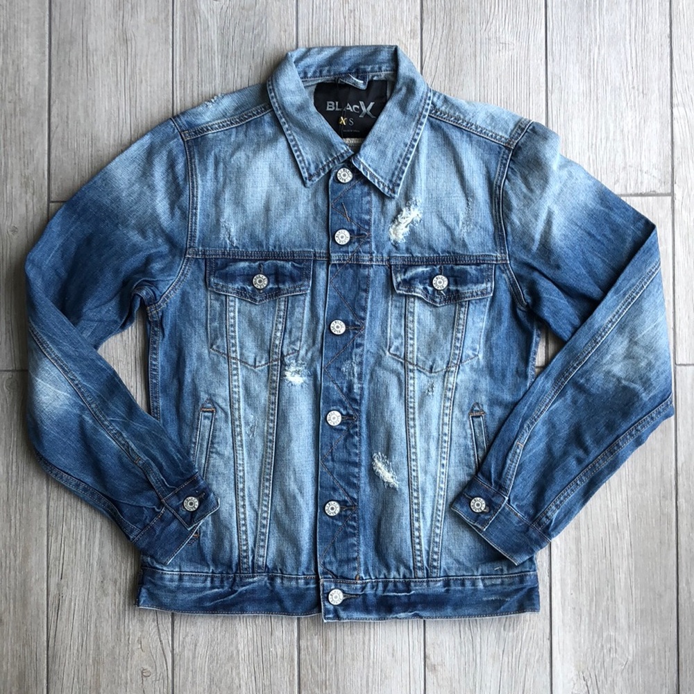 Denim jacket with American flag design